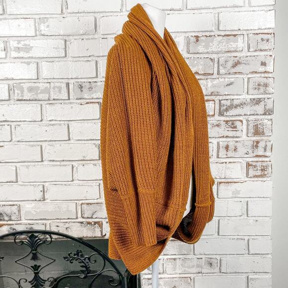 Cozy True Fall Orange Spice Shrug Cardigan Sweater 3/4 Sleeve Layering S - Picture 4 of 7